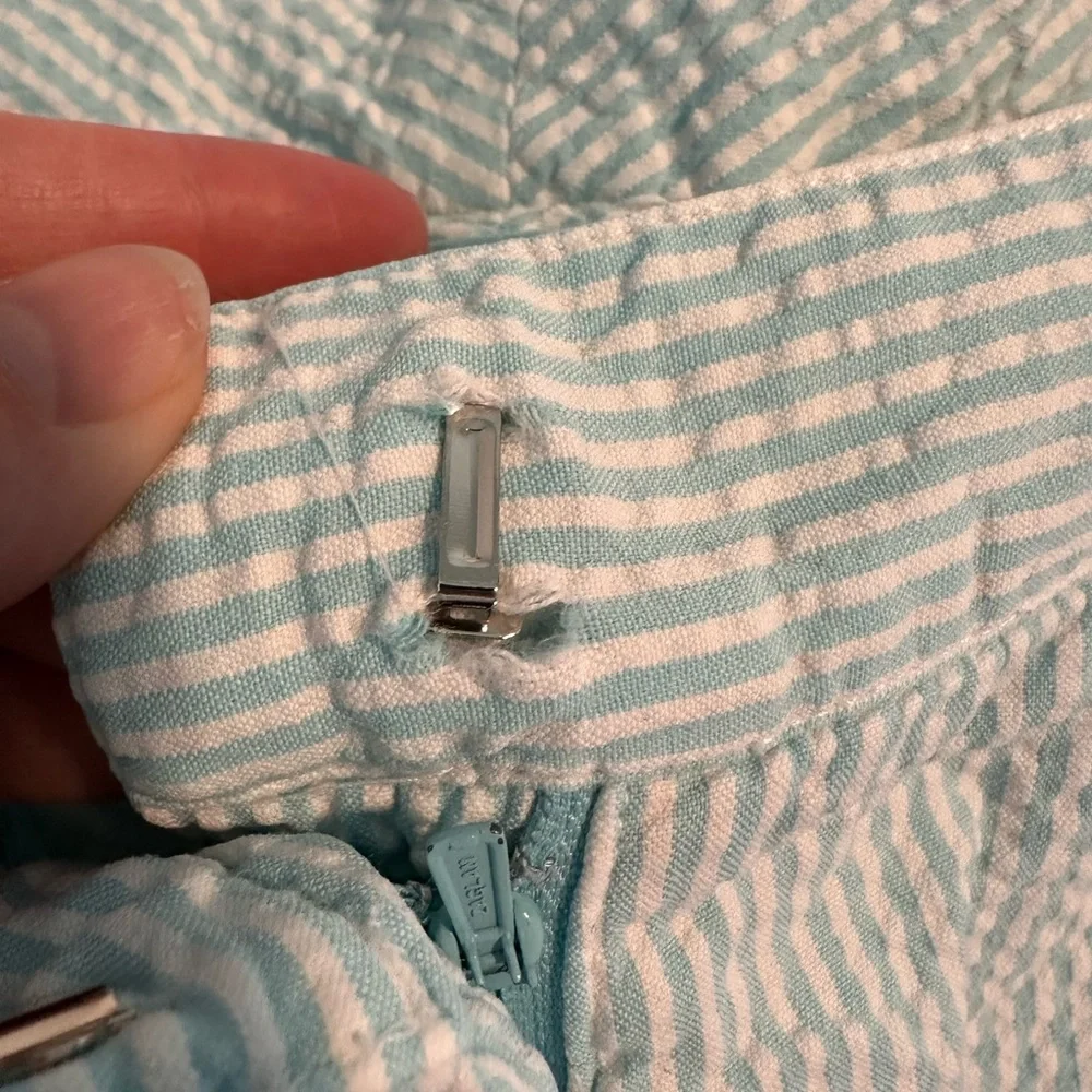 VTG Y2K Lilly Pulitzer White Label Seersucker Pants 8 Blue White Preppy Coastal - Picture 6 of 6